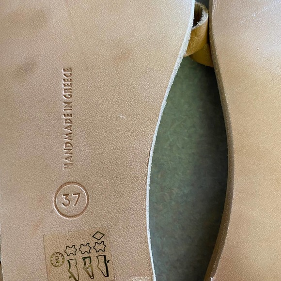 Ancient Greek Sandals Nude Tooled Leather Size 7 Bohemian - Picture 7 of 8